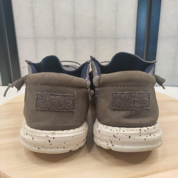 Hey Dude Wally Funk Plaid Blue Gray Slip On Shoes Men US 12 - Picture 7 of 15